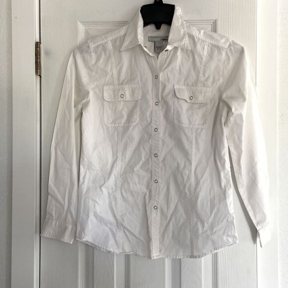 Chicos platinum cotton white button down size 0 - Picture 1 of 6